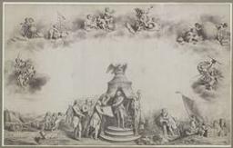 Presentation of the 'Carte de Cabinet' of the Austrian Netherlands by Joseph de Ferraris to Emperor Joseph II | Eisen, Charles Dominique Joseph (1720-1778). Artiste