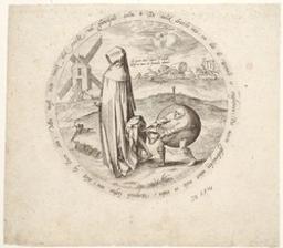 Le misenthrope volé par le monde | Wierix, Johannes (1549-ca 1620). Graveur