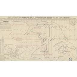 Carte spéciale des chemins de fer et télégraphes de Belgique et des pays limitrophes | Leloup, Eugène (1902-1981). Auteur