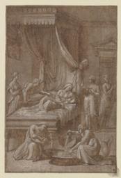 The birth of Mary | Penni, Giovanni Francesco (1496-1528). Artiste