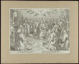The Descent of The Holy Ghost | Galle, Theodoor (1571-1633) - graveur en drukker. Redacteur / Bezorger / Tekstuitgever