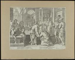 Cornelius Kneeling Before St Peter | Galle, Theodoor (1571-1633) - graveur en drukker. Éditeur intellectuel