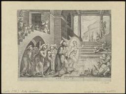 The Angel Delivering The Apostles out of Prison | Galle, Philips (1537-1612) - engraver, publisher. Redacteur / Bezorger / Tekstuitgever
