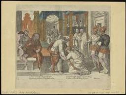 Cornelius Kneeling Before St Peter | Galle, Theodoor (1571-1633) - graveur en drukker. Redacteur / Bezorger / Tekstuitgever