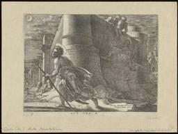 St Paul Escaping from Damascus by Night | Galle, Philips (1537-1612) - engraver, publisher. Redacteur / Bezorger / Tekstuitgever