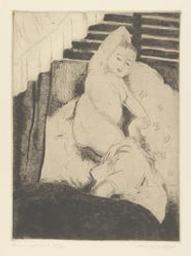 Femme reposant | Apol, Armand (Adrien Marie) (1879-1950) - peintre et graveur belge. Graveur