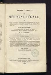 Manuel complet de médecine légale | Briand, Joseph. Auteur