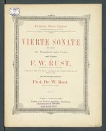 Vierte Sonate, B dur, für Pianoforte oder Laute mit Violine | Rust, Friedrich Wilhelm (1739-1796). Composer