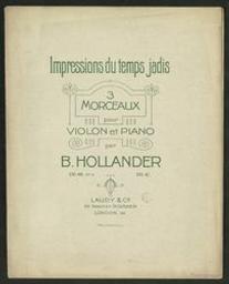 Impressions du temps jadis | Hollander, Benoit (1853-1942). Composer