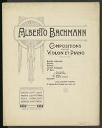 Compositions pour violon et piano | Bachmann, Alberto. Componist