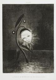 La fleur du marécage une tête humaine et triste | Redon, Odilon (1840-1916). Graveur