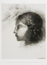 Au réveil j'aperçus la déesse de l'intelligible, au profil sévère et dur | Redon, Odilon (1840-1916). Graveur