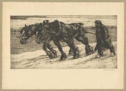 Chevaux de hâlage | De Busschere, Constant Eugène (1876-1951) - peintre et graveur. Graveur
