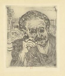Portrait du docteur Gachet à la pipe | van Gogh, Vincent (1853-1890). Artiest. Etser
