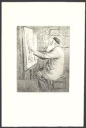 Auguste Danse travaillant | Danse, Louise (1867-1948) - peintre et graveur belge. Graveur