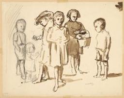 Group of children | Van Dyck, Albert (1902-1951). Artiest