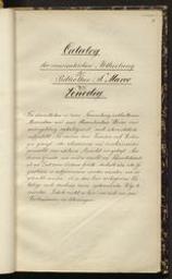 Catalog der musicalischen Abtheilung der Bibliothec S. Marco in Venedig | Fétis, François-Joseph (1784-1871). Vorige eigenaar