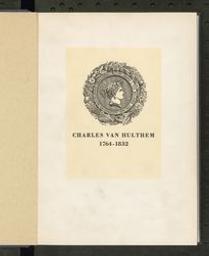Charles Van Hulthem, 1764-1832 | Leleux, Fernand. Auteur van voorwoord, inleiding, etc