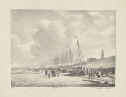 Scheveningen after the storm | Boëns, Alexandre (1793-c.1837) - le jeune, peintre et lithographe. Lithograaf