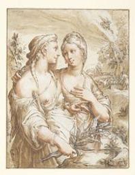 Rachel and Lea | Goltzius, Hendrick (1558-1616). Artist