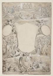 Design for the frontispice of 'Legatio Ecclesiae Triumphantis ad militantem...' | Van Diepenbeeck, Abraham (1596-1675). Artiest