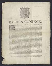 [1679 03 30] By den Coninck. Alsoo het betaemt tot onsen dienste, ende ruste van onse ... ondersaeten te voorcomen de militarisse executie met de welcke Vranckerijck is drygende de gemeynten ... ghecontribueert hebbende, ten sy de selve promptelijck voldoen aen 't gene sy moghen schuldich sijn | Antoine-Velpius, Jean-Théodore (fl. 1677-1689). Publisher