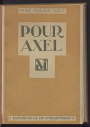 Pour Axel, de Missie | Nizet, Marie (1859-1922) - Poétesse et écrivaine. Auteur