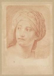 Tête de femme au turban | Bonnet, Louis Marin (1736/43-1793). Engraver