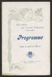 [Ville de Verviers Grand-Théâtre, Premier Grand Concert sous la direction de M. Albert Dupuis avec le concours de : M. de la Cruz-Froelich [...] et M. Marcel Laoureux [...], mercredi 8 novembre 1911] | Ville de Verviers (fonds du Conservatoire). Vorige eigenaar