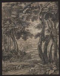 Landscape with trees in the foreground | Achtschellinck, Lucas (1626-1699). Artiest. Toegeschreven aan