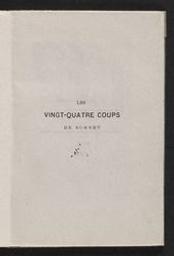 Les vingt-quatre coups de sonnet, avec frontispice à l'eau-forte | Hannon, Théodore (1851-1916). Auteur